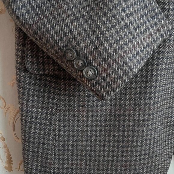 Vintage Burberrys Houndstooth Sport Coat Size 42 100% Wool Quiet Luxury Classic - Picture 6 of 16